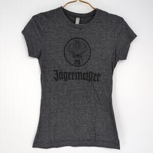 Jagermeister Women's Gray Grey Crewneck Graphic T-Shirt Tee Top - Size M - VGUC